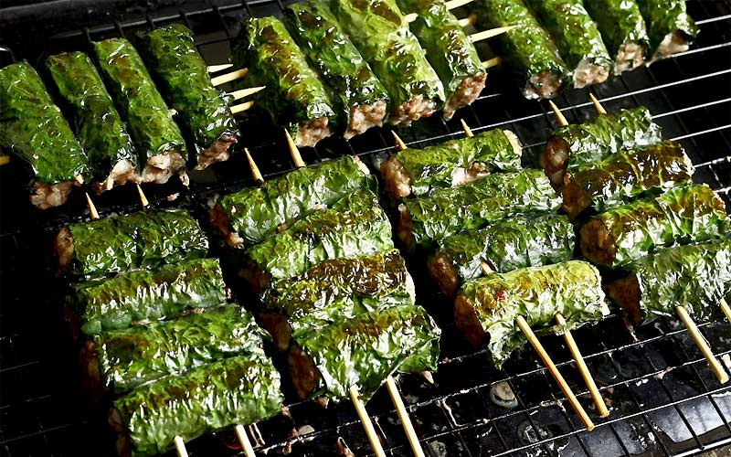 Bò cuốn lá lốt nướng