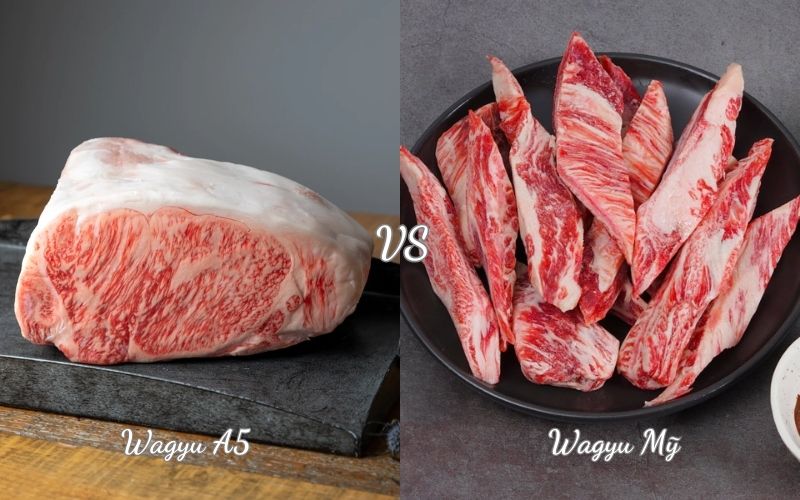 phân biệt Wagyu a5 với Wagyu mỹ