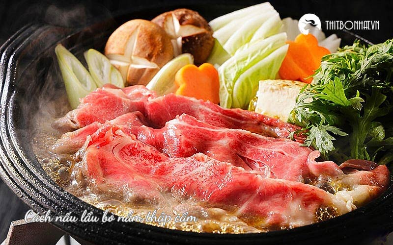 cách nấu lẩu bò nấm thập cẩm