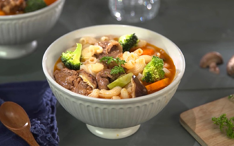 Cách nấu nui thịt bò