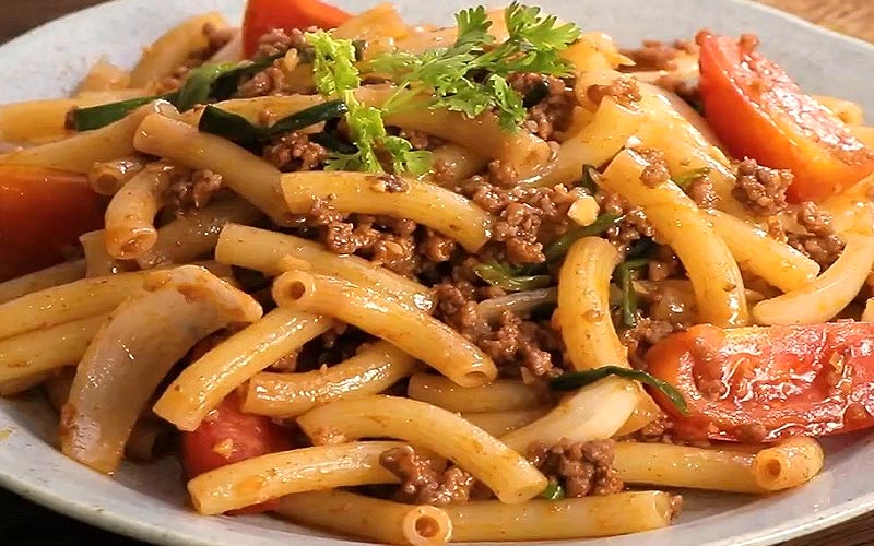 Cách nấu nui xào thịt bằm